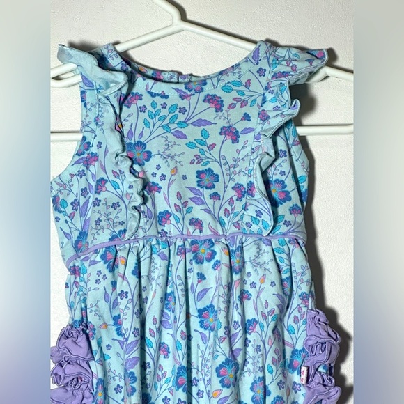 Ruffle Butt Bubble Floral Baby Romper with Ruffle Details Size 0-3 months - Picture 2 of 6